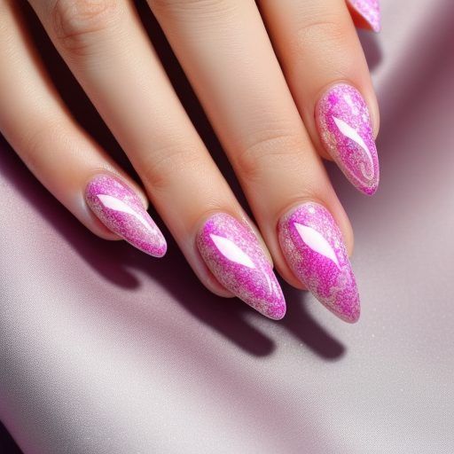 Nail Marble Effect in Pink