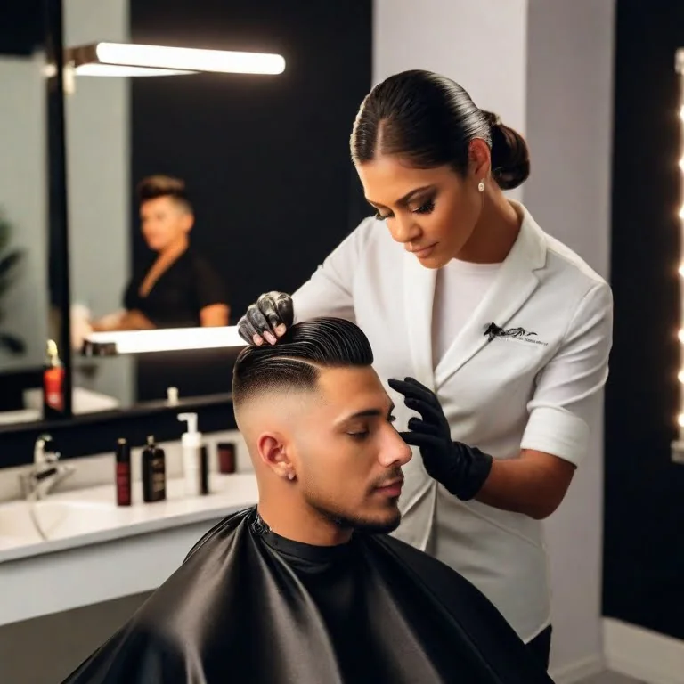 Barber Shop & Men's Grooming Tijuana Men's skin fade haircut and styling at Chop Shop Tijuana barber